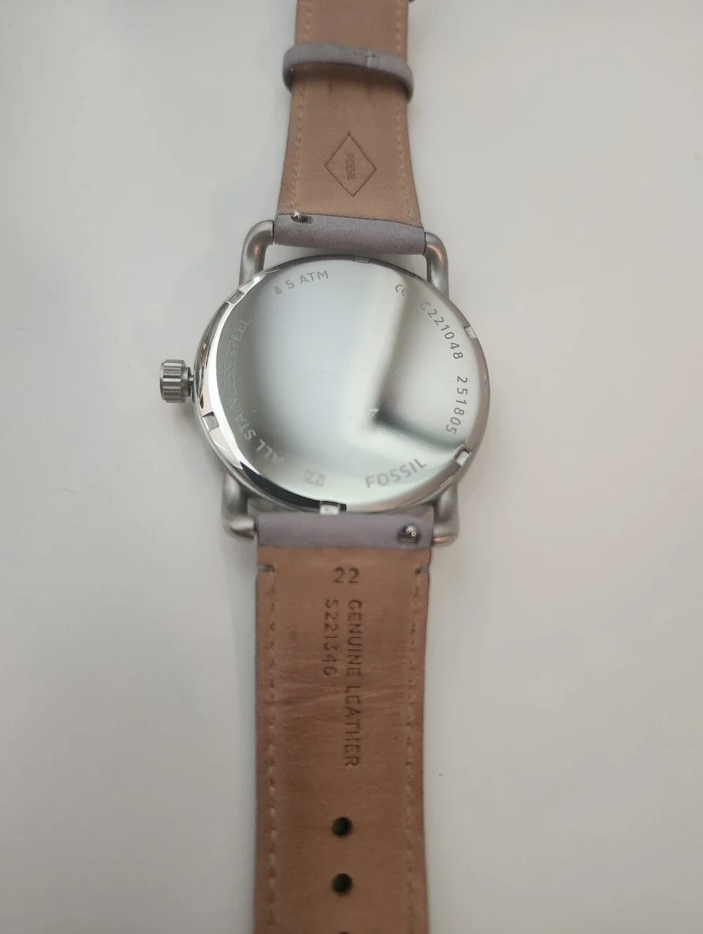 Fossil The Commuter Watch Gray Leather Strap